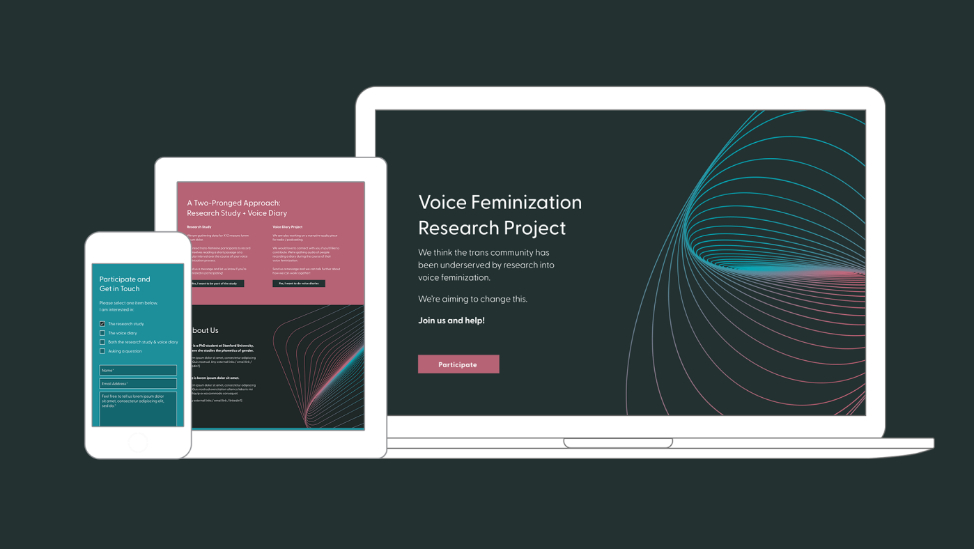 Website design for research project on trans-femme voice feminization